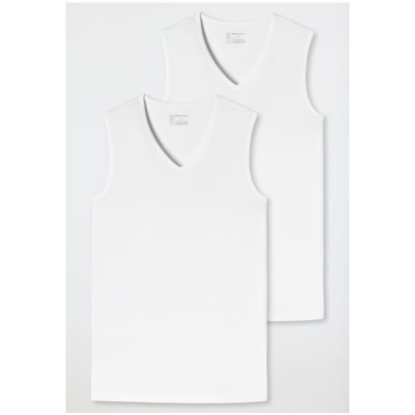 Schiesser Herren Unterhemden 95/5 2er Pack Tanktops Organic Cotton