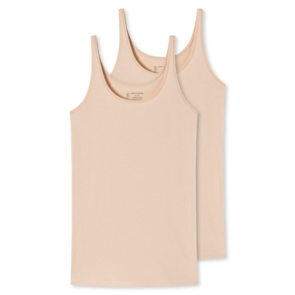 Schiesser Damen Unterhemden 95/5 2er Pack Top Organic Cotton
