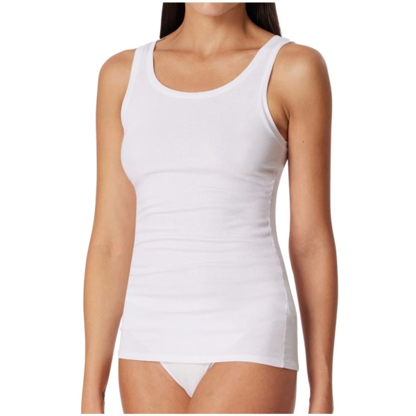 Schiesser Damen Unterhemd Pure Rib Tanktop Doppelripp