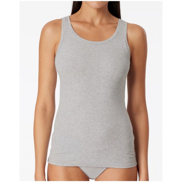 Schiesser Damen Unterhemd Pure Rib Tanktop Doppelripp