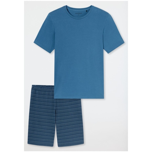 Schiesser Herren kurzer Schlafanzug Casual Essentials