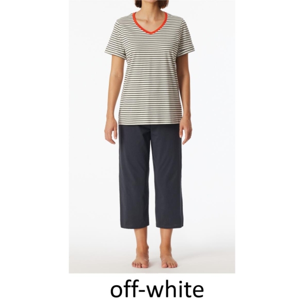 Schiesser Damen kurzer Schlafanzug Casual Essentials 3/4-lang
