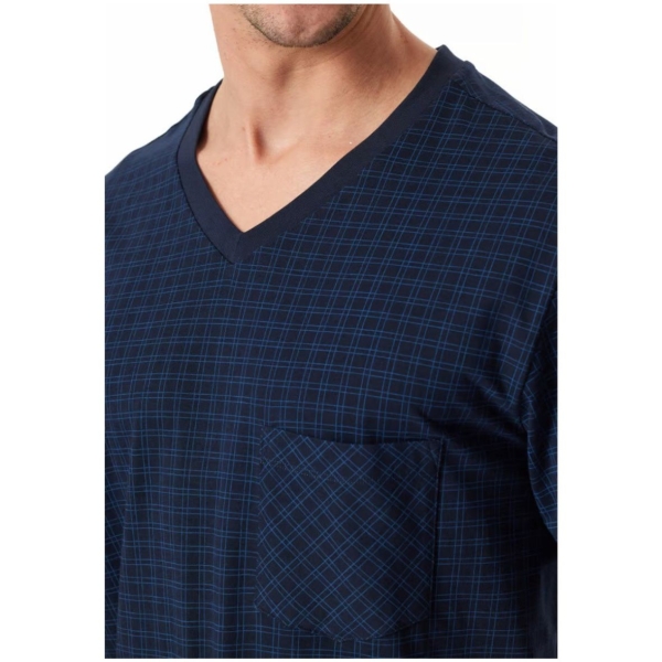 Schiesser Herren kurzer Schlafanzug Karos Comfort Essentials