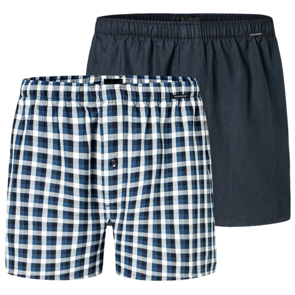 Schiesser Herren Pants mit Eingriff 2er Pack Boxershorts Webware
