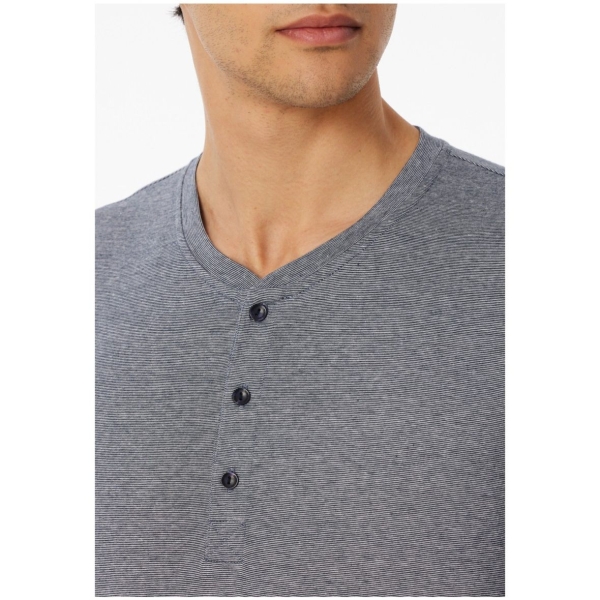 Schiesser Herren langer Schlafanzug mit Knopfleiste Casual Essentials