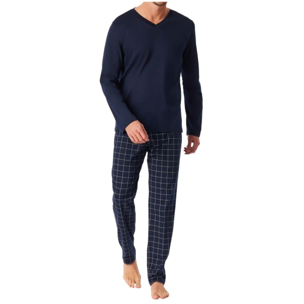 Schiesser Herren langer Schlafanzug Fine Interlock
