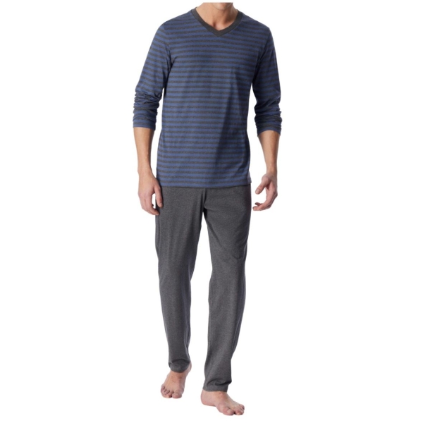 Schiesser Herren langer Schlafanzug Casual Nightwear