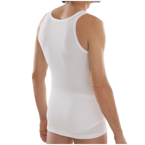 Comazo Platin Herren Hemd ohne Arm Doppelripp
