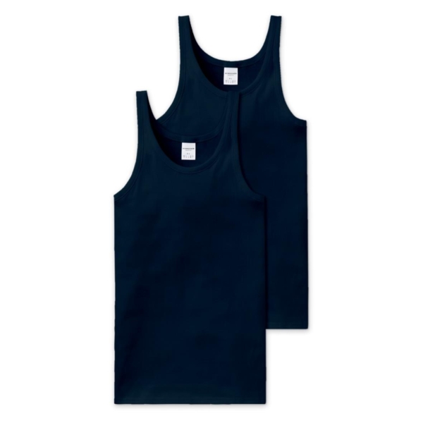 Schiesser Herren Unterhemden Essentials 2er Pack Sportjacken Feinripp