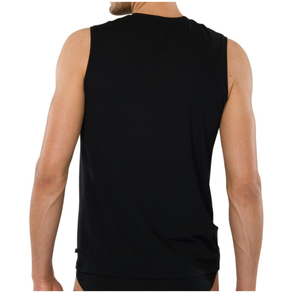 Uncover By Schiesser Herren Tanktop Schlafanzugoberteil - Grün Mit Flaggenprint