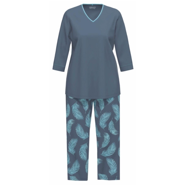Ammann Damen langer 7/8 Schlafanzug Nightwear 7/8 Pyjama lang