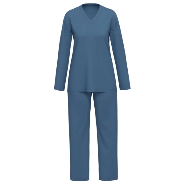 Ammann Damen langer Schlafanzug Modal Deluxe Pyjama lang