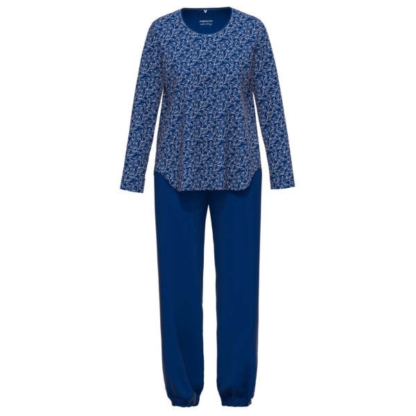 Ammann Damen langer Schlafanzug Fashion Pyjama lang