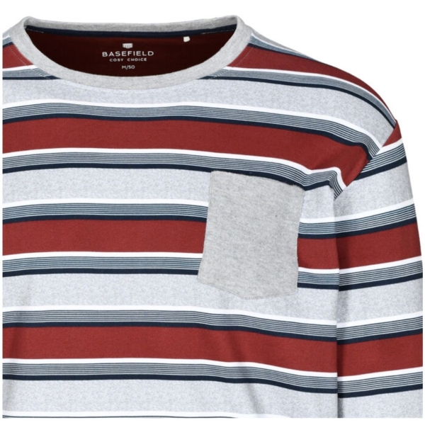 Basefield Herren langer Schlafanzug Interlock Pyjama lang