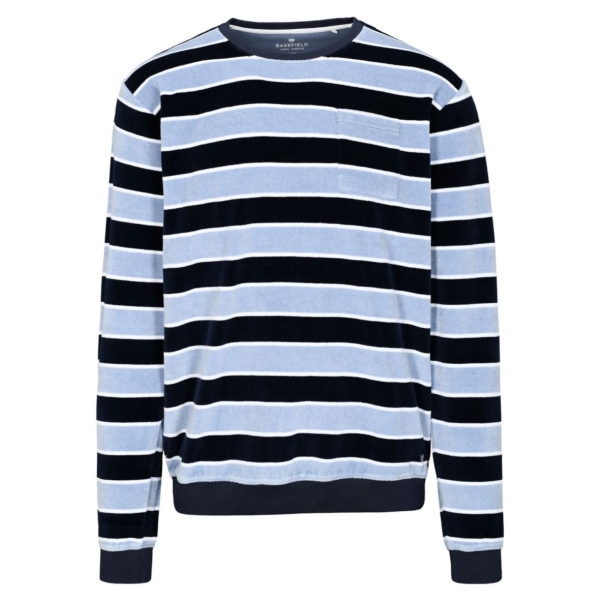 Basefield Herren langer Schlafanzug Velours Pyjama lang