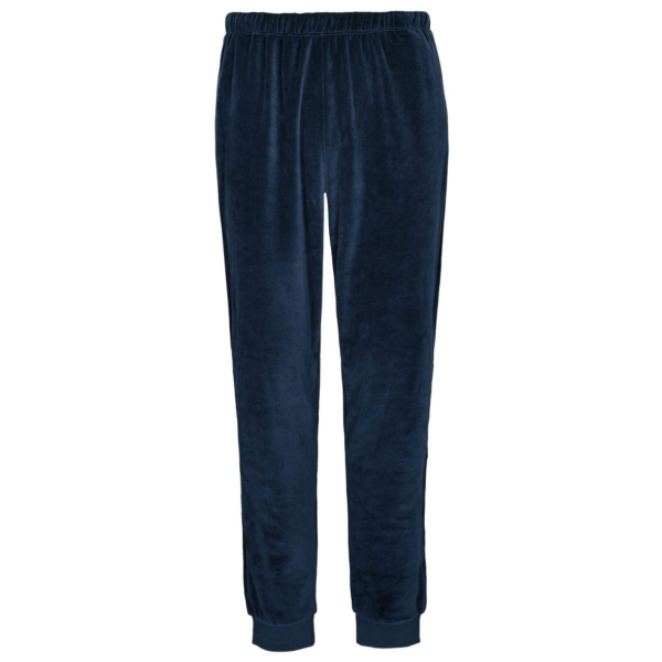 Basefield Herren langer Schlafanzug Velours Pyjama lang