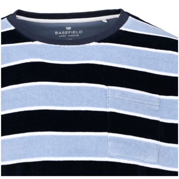 Basefield Herren langer Schlafanzug Velours Pyjama lang