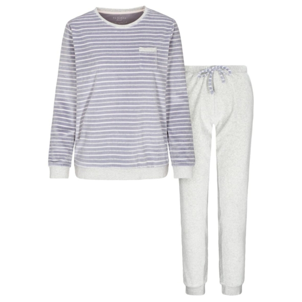 In Linea Damen langer Schlafanzug Secret Velours Pyjama lang