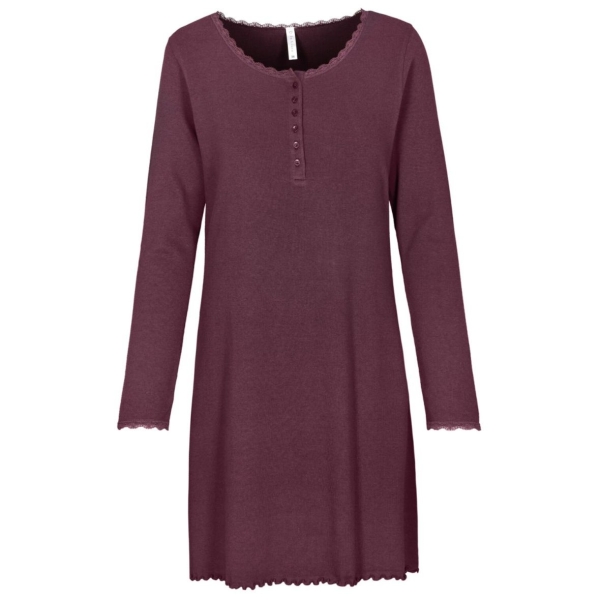 In Linea Damen langarm Nachthemd Secret Premium Rib Sleepshirt