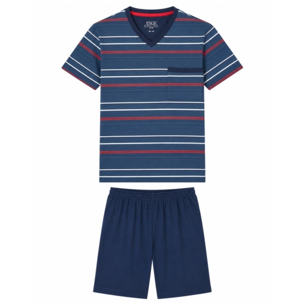 ESGE Herren kurzer Schlafanzug Fashion Pyjama kurz