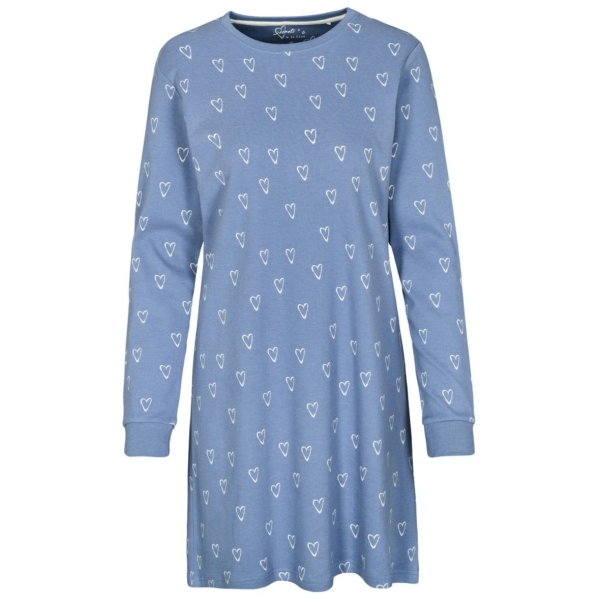 Attention Damen langarm Nachthemd Cosy Interlock Sleepshirt