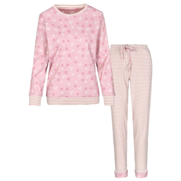 Attention Damen langer Schlafanzug Cosy Interlock Pyjama lang