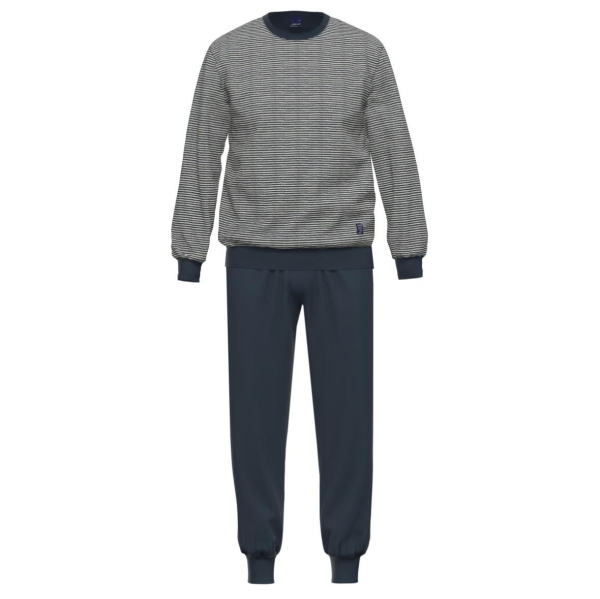 Ammann Herren langer Schlafanzug Frottee Pyjama lang
