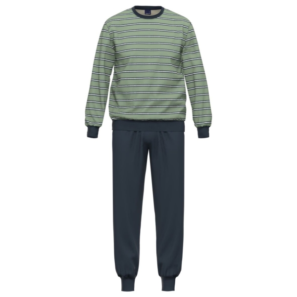 Ammann Herren langer Schlafanzug Nightwear Frottee Pyjama lang