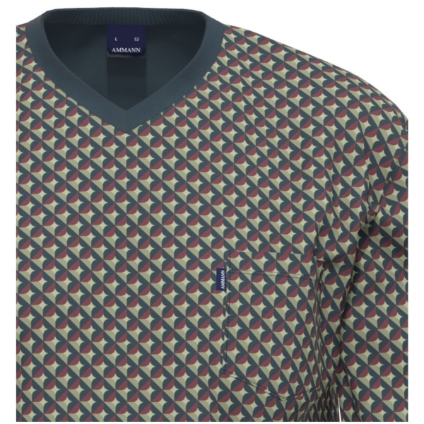 Ammann Herren langer Schlafanzug Fashion Pyjama lang