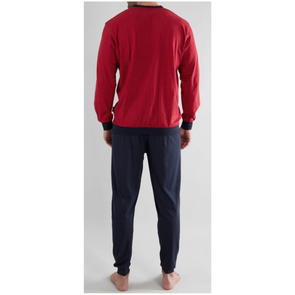 Götzburg Herren langer Schlafanzug Manhatten 1/1 Arm Pyjama