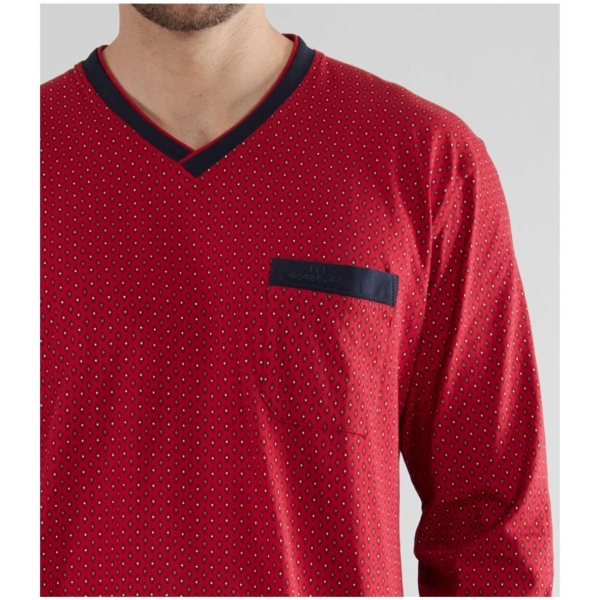 Götzburg Herren langer Schlafanzug Manhatten 1/1 Arm Pyjama