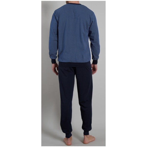 Götzburg Herren langer Schlafanzug Manhatten 1/1 Arm Pyjama