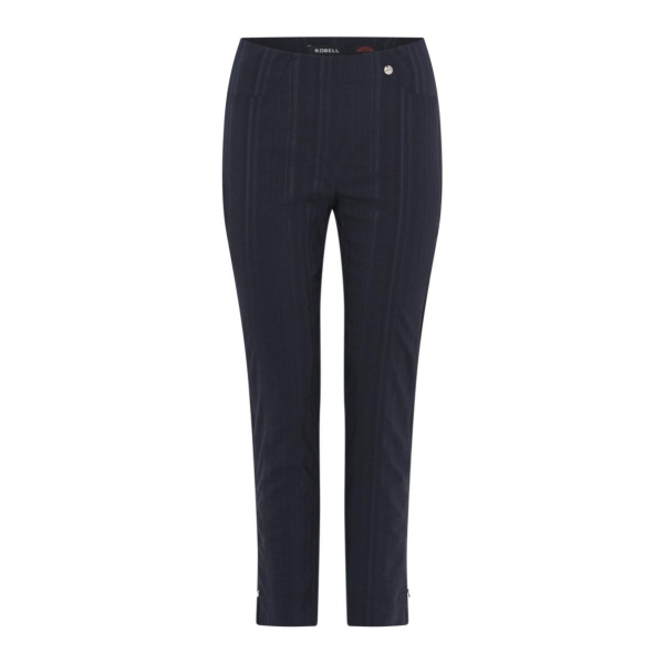 Robell Damen 7/8 Hose Bella 09 Slim fit Cotton mit Seersucker Struckturoberfläche