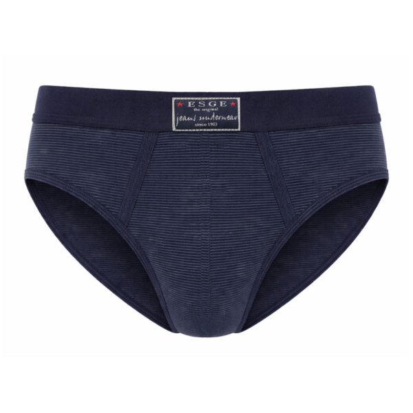 Esge Herren Slips 3er Pack Jeans Feinripp mit Eingriff