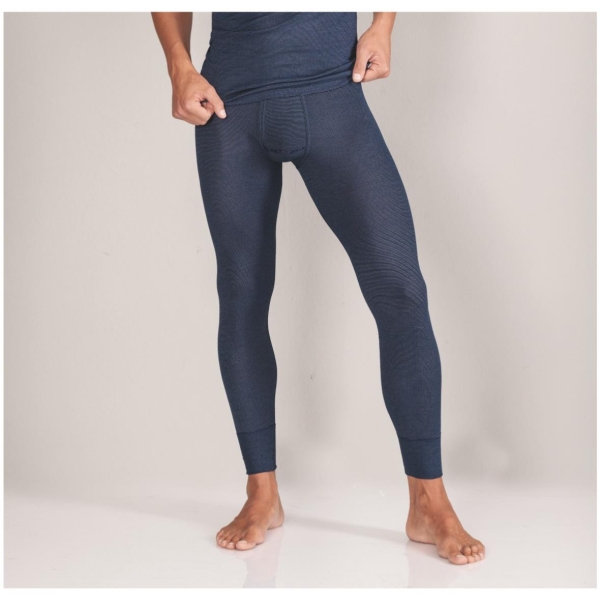 Esge Herren lange Unterhose mit Eingriff Feinripp Ringel Hose lang