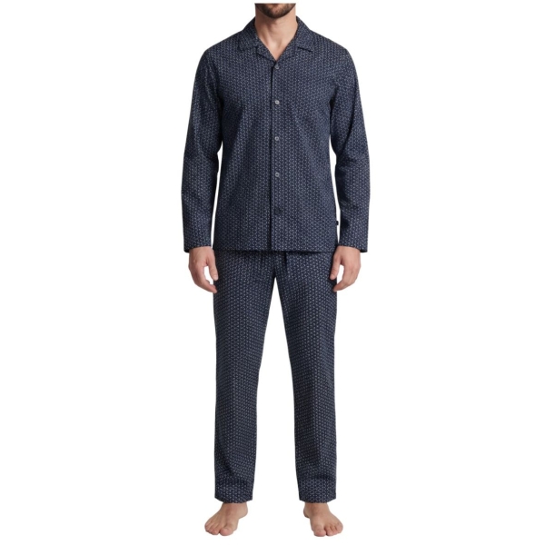 Seidensticker Herren langer Schlafanzug Nightwear Classic Pyjama lang