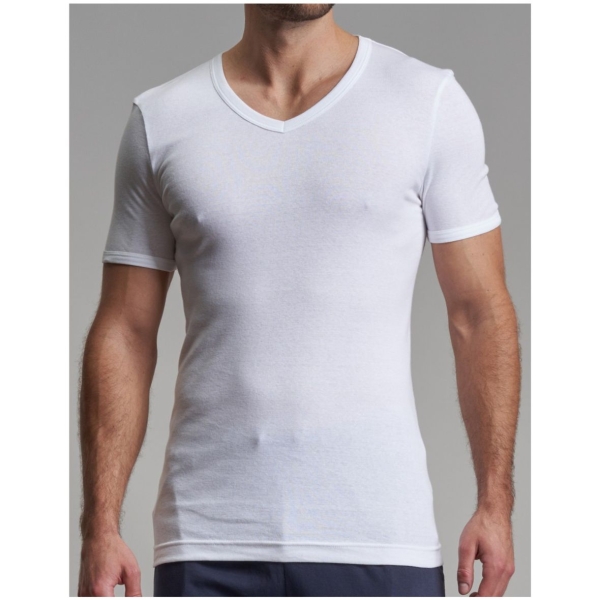 Götzburg Herren halbarm Unterhemden Classic Feinripp 2er Pack Shirts 1/2 Arm