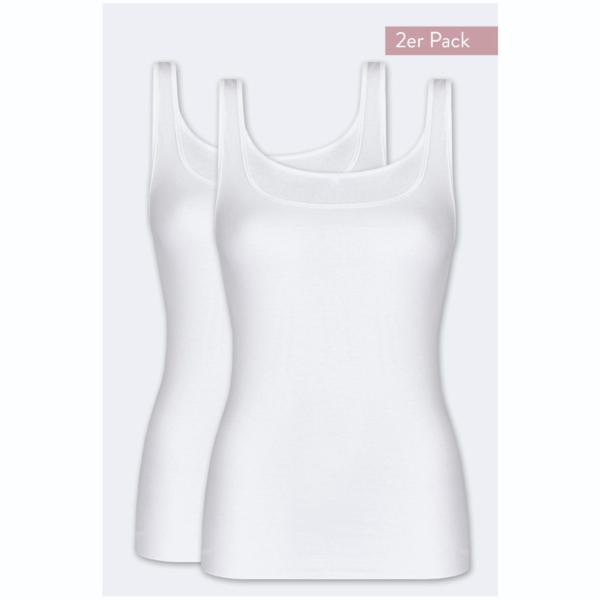 Nina von C. Damen halbarm Unterhemden Baumwolle 2er Pack Achseltops