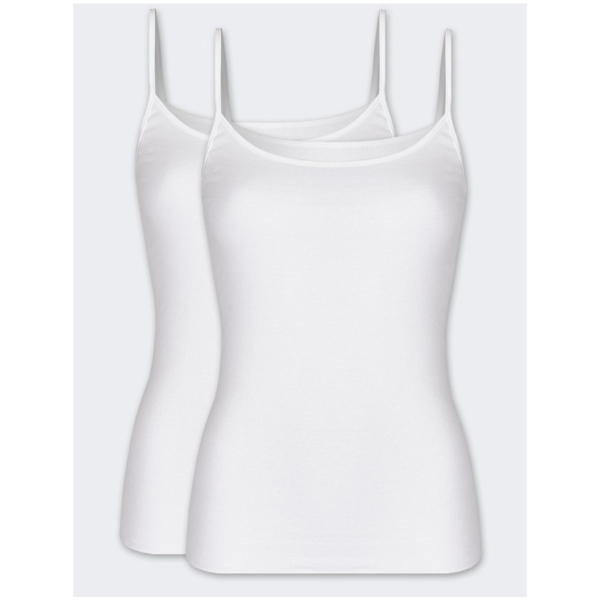 Nina von C. Damen Unterhemden 2er Pack Baumwolle Trägertops