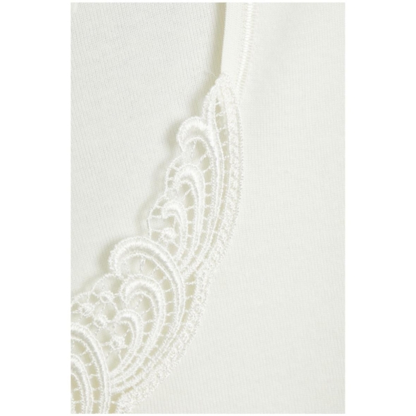 Sangora by Conta Damen halbarm Unterhemd Angora/Baumwolle Spenzer 1/4 Arm mit Spitze