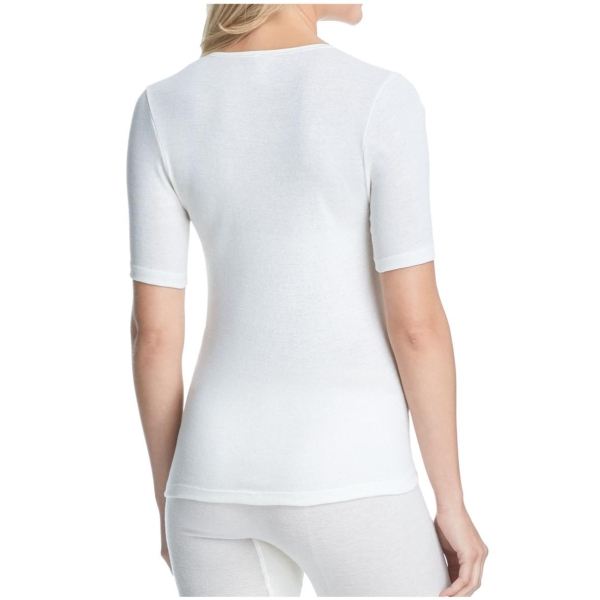 Sangora by Conta Damen halbarm Unterhemd Angora/Baumwolle Spenzer 1/4 Arm mit Spitze