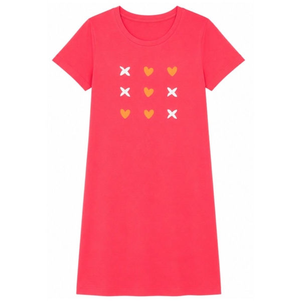 Pompadour Damen kurzarm Nachthemd Loungewear Sleepshirt