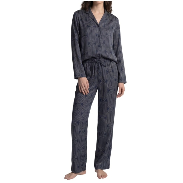 Seidensticker Damen langer Schlafanzug Nightwear Classic Pyjama lang