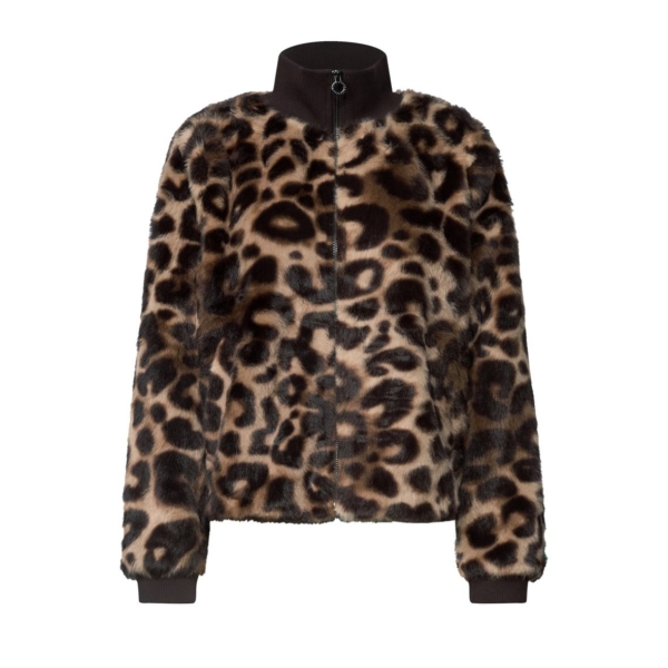 Street One Damen Blouson mit Leo-Print kurze Jacke Fake Fur