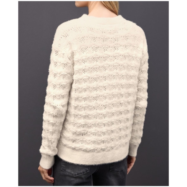 Street One Damen Strukturpullover flauschige Federgarn-Qualität