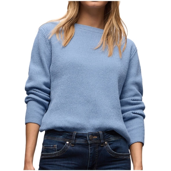 Street One Damen Pullover Chenille U-Boot-Ausschnitt