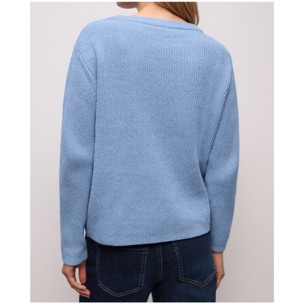 Street One Damen Pullover Chenille U-Boot-Ausschnitt