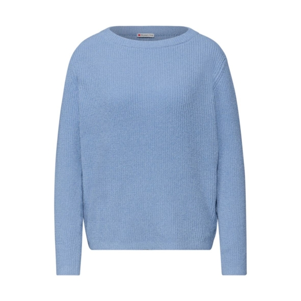 Street One Damen Pullover Chenille U-Boot-Ausschnitt