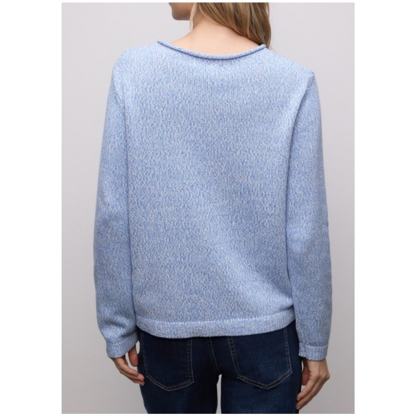 Street One Damen Pullover Two‑Tone Melange‑Optik