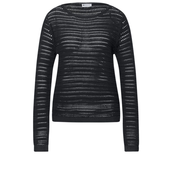 Street One Damen langarm Strickpullover mit U-Boot-Ausschnitt